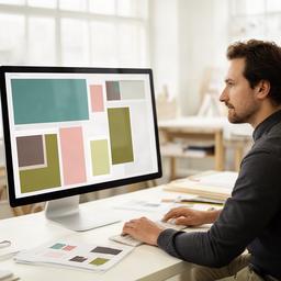 Kalbermatten Bohl bei der Gestaltung eines interaktiven Magazins im hellen Designstudio